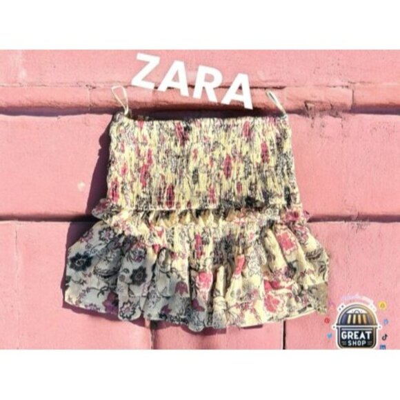 ZARA Skirt Floral Colourful Size Small Great Condition - Picture 1 of 5